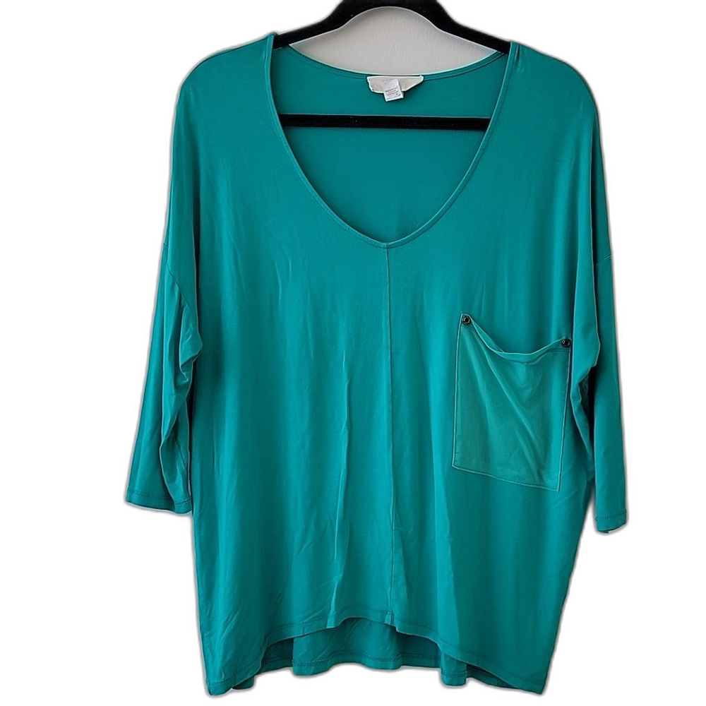 Kerisma Slouchy Oversize Blouse Green Blue Size S